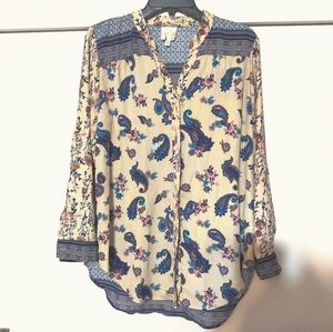 Fig and Flower Paisley Top Size Med